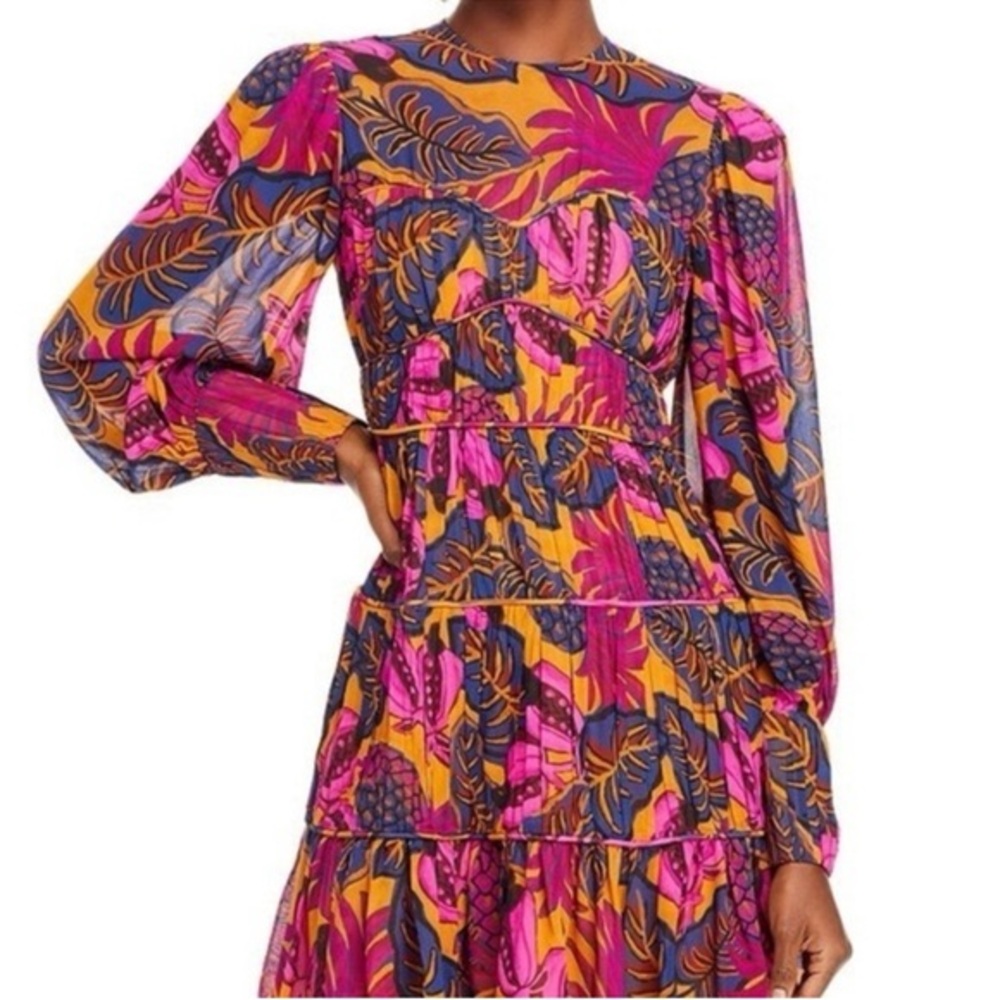 Farm Rio Fruit Dream Pleated Tiered Dress